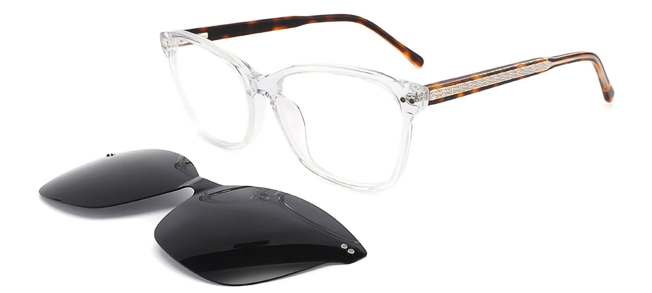 Buy Snap Flex Rectangle Clip On Eyeglasses