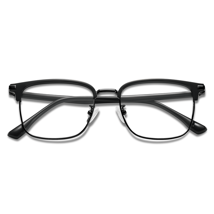 Claro TR & Metal Rectangle Browline Eyeglasses for Men & Women