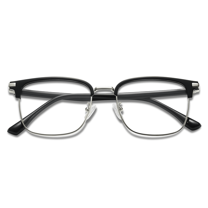 Claro TR & Metal Rectangle Browline Eyeglasses for Men & Women