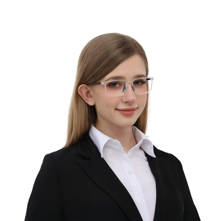 Translucent Femail Rectangle Glasses, TR Material | Translucent Color | Prescription & Non ...