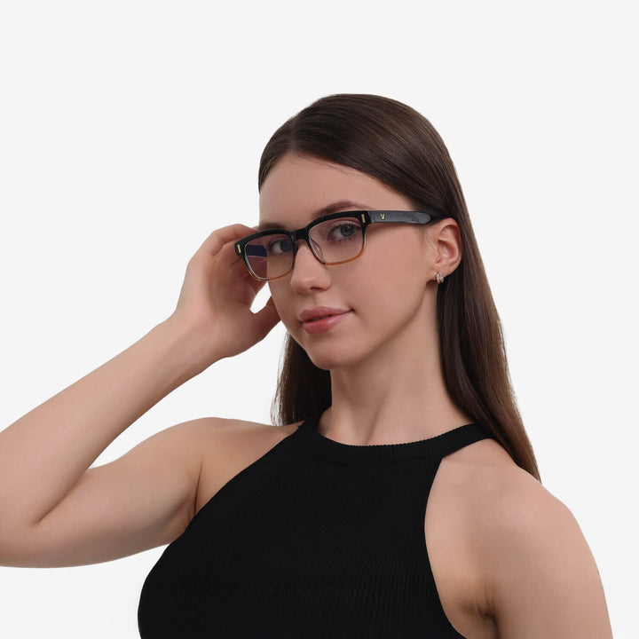 micron-caramel-fade-rectangle-eyeglasses-female-1