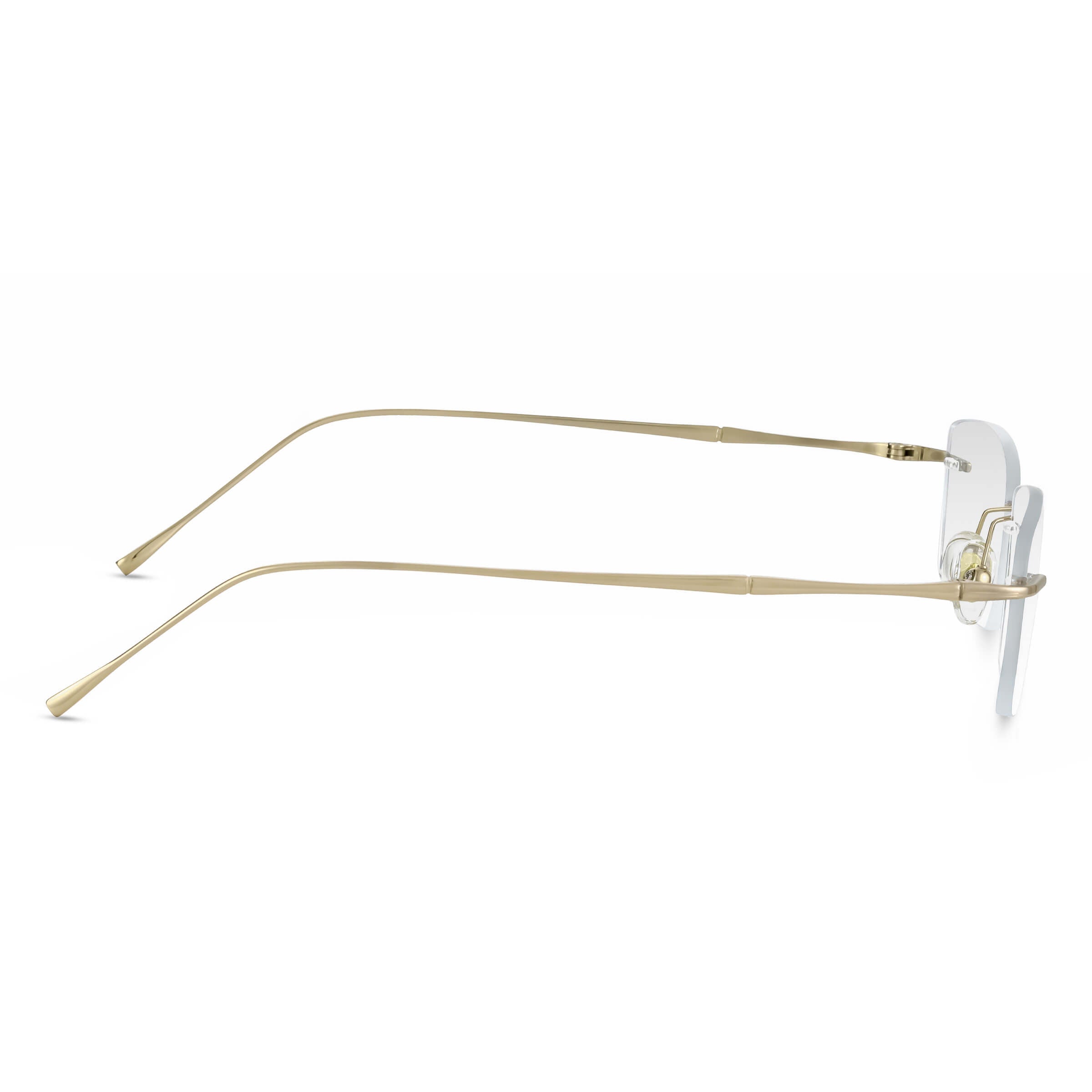 Rectangular Rimless Glasses | Titanium Frames with Clear & Rx Lenses