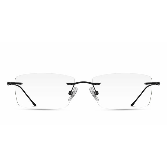 Rectangular Rimless Glasses Andrew Tate Rectangular Rimless Glasses | Titanium Frames with Clear & Rx Lenses
