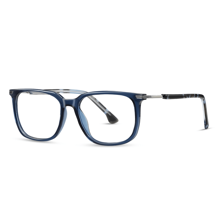 Velto, wide Rectangle-Square Eyeglasses – Full-Rim Mixed Material Frame ...